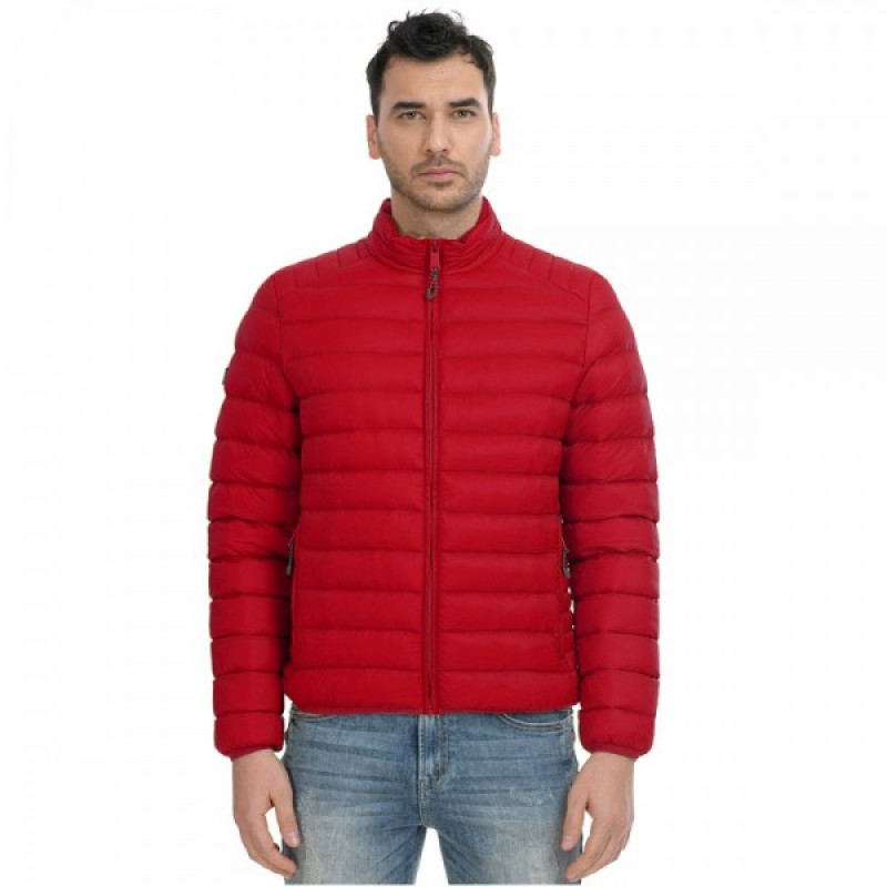 Biston ανδρικό κοντό μπουφάν ultra light  ΚΟΚΚΙΝΟ 43-201-0071