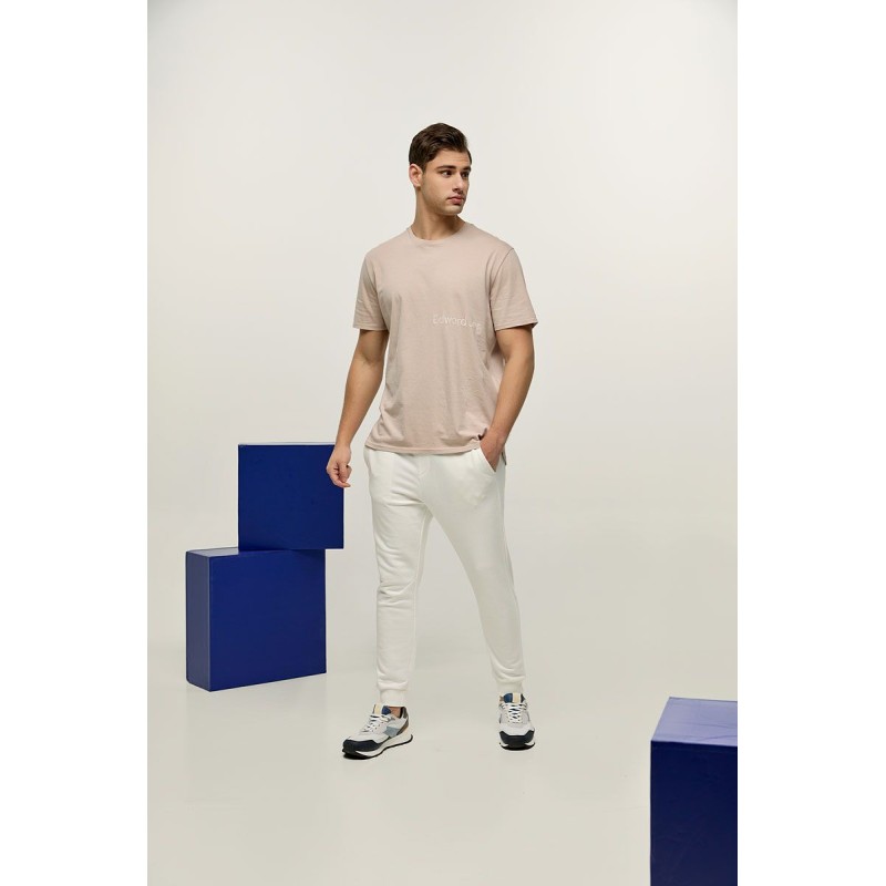 Edward Jeans Παντελόνι Φόρμας με Λάστιχο Off White Rimon-S22 Pants1