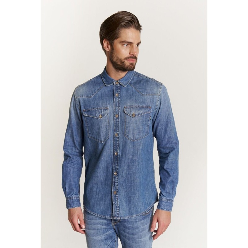 ΠΟΥΚΑΜΙΣΟ ΑΝΔΡΙΚΟ EDWARD ΜΠΛΕ 1