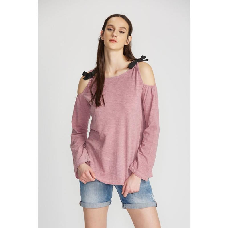 Edward Jeans Benitha ΄Μακρυμάνικη Μπλούζα 17.1.2.01.073-WILD Ροζ1